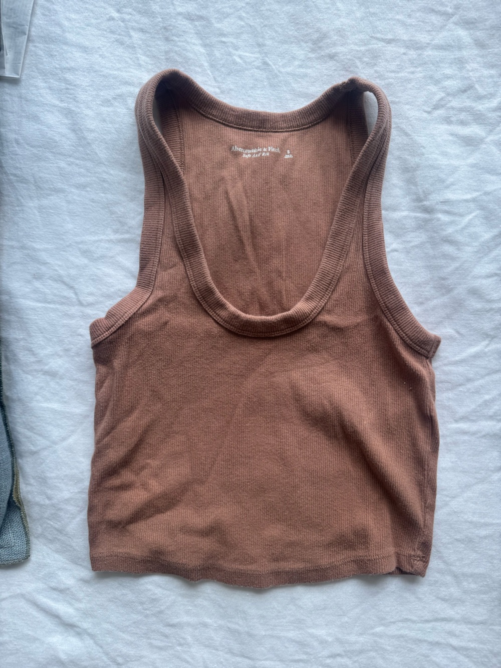 Abercrombie & Fitch Ribbed Scoop Tank Top - Brown